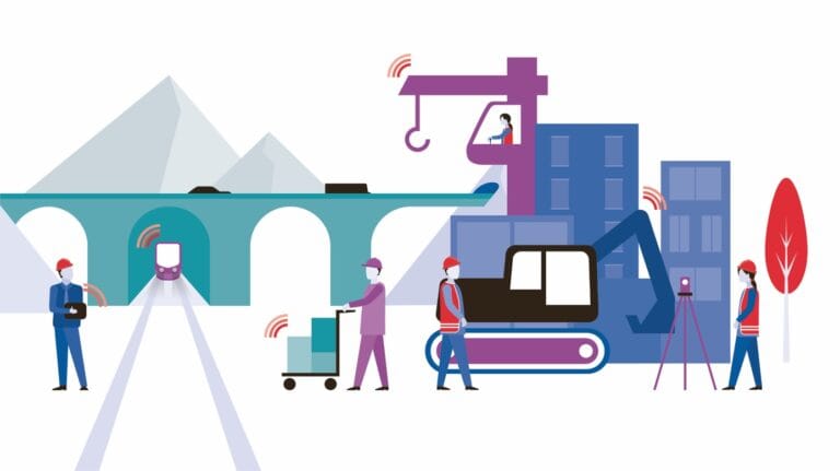 Autonome Bauüberwachung mit IoT-Technologie im Bauwesen.